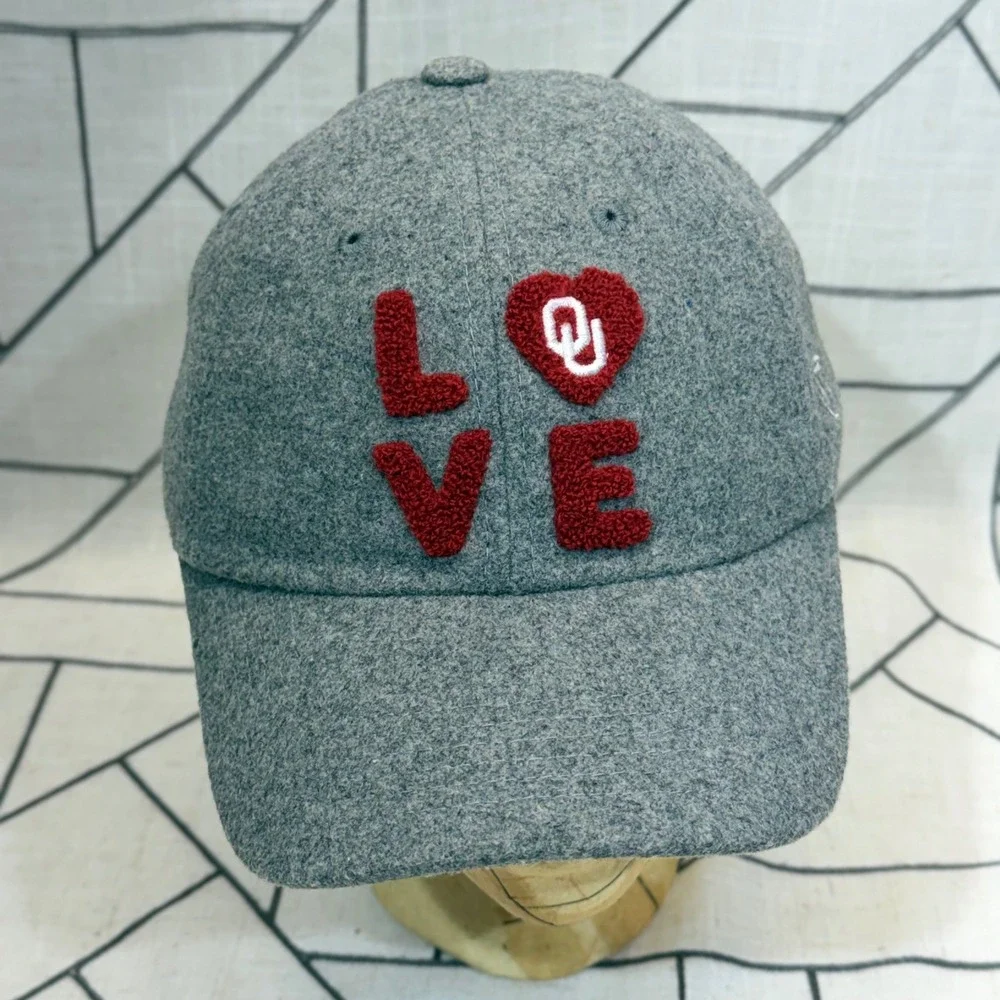 Top of the World Hat Womens OS Grey Oklahoma Sooners OU Love‎ Wool Blend Cap